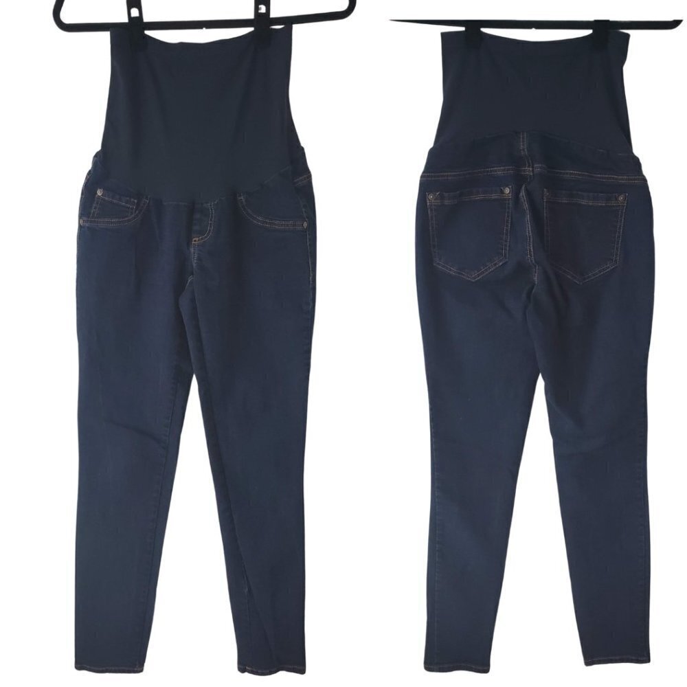 Indigo Blue Maternity Jeans Secret Fit Belly Skinny Dark Wash Jegging Small